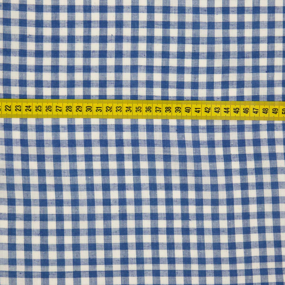 MALOU Metervara rutig, vit/blå