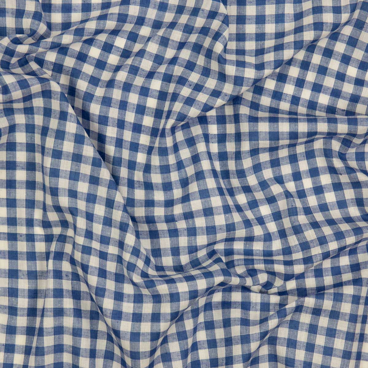 MALOU Metervara rutig, vit/blå