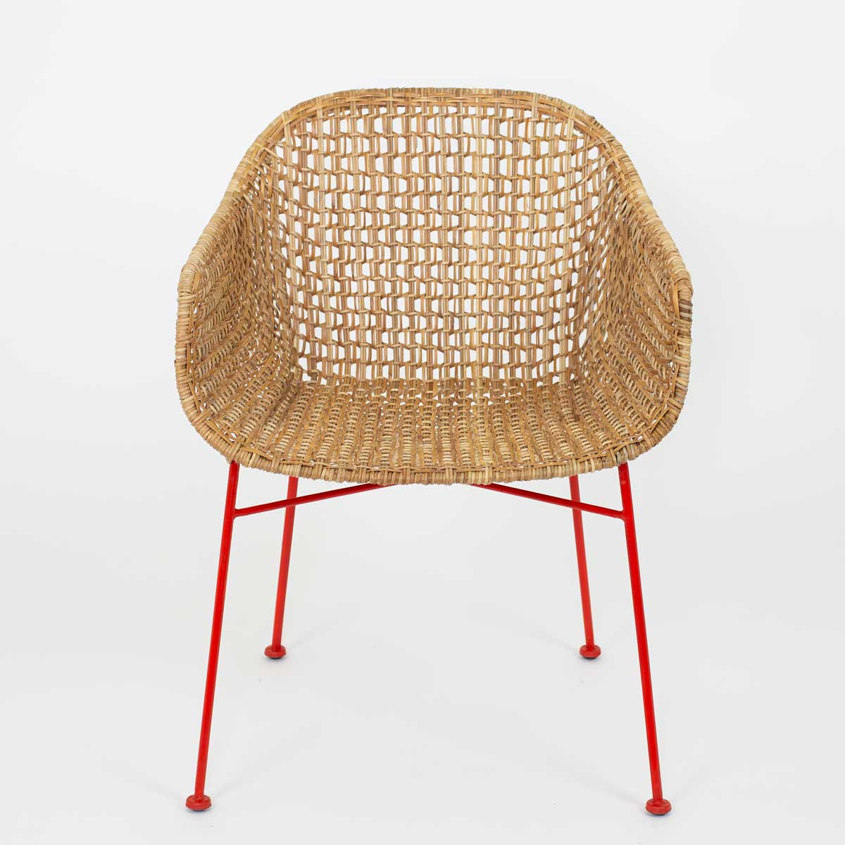 MANILA Armchair, red legs