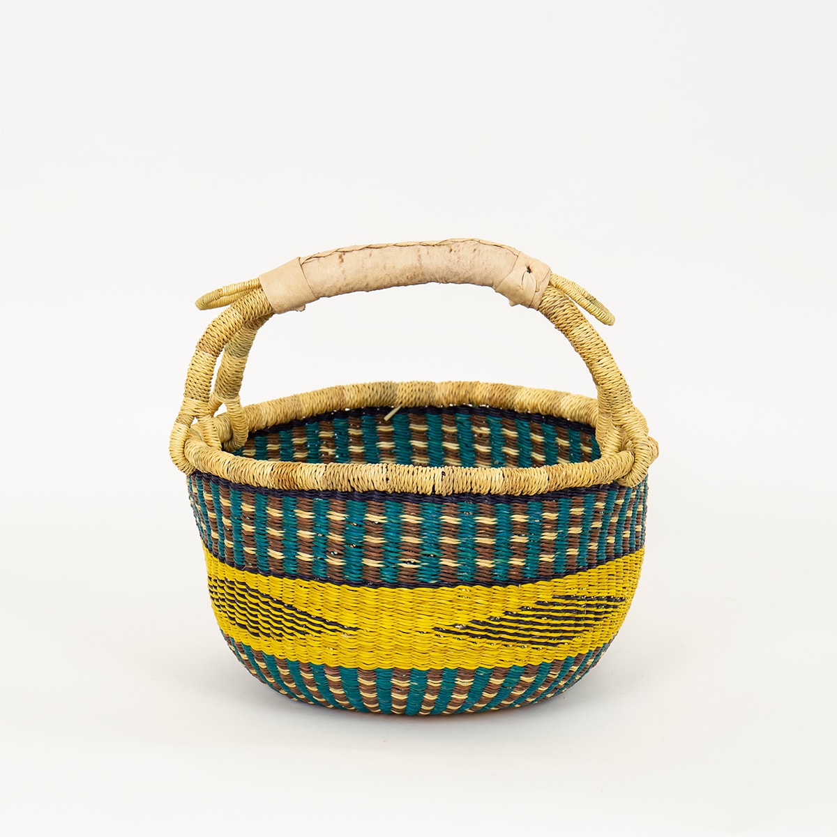 MINIBOLGA DIAMOND Basket, yellow/turq/natur