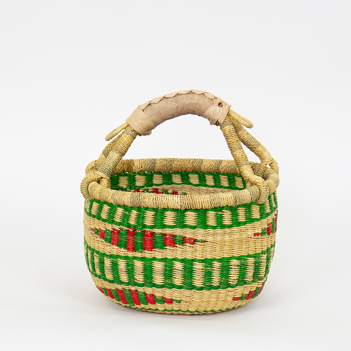 MINIBOLGA DIAMOND Basket, natural/green/cerise
