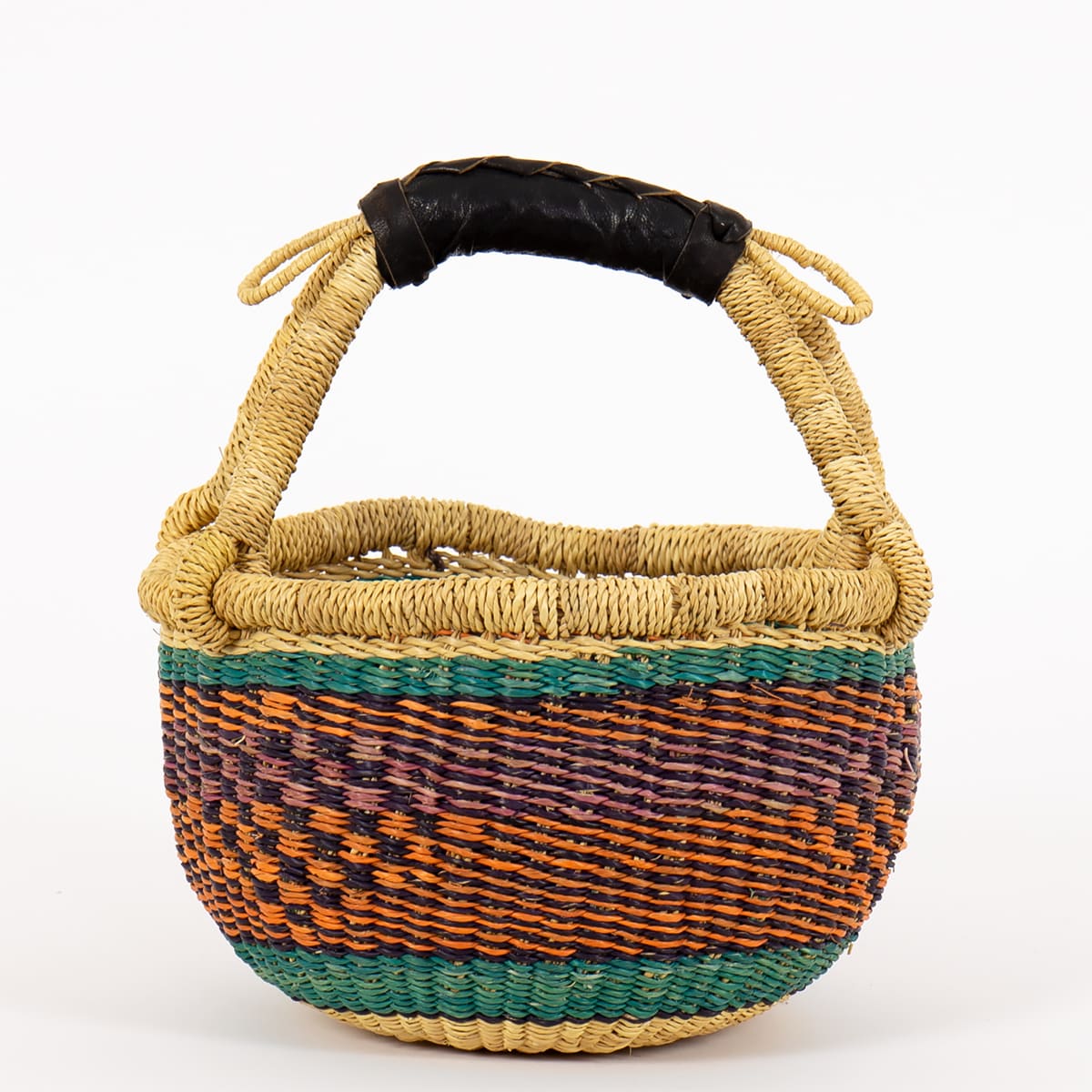 MINIBOLGA Basket, orange/turq/natur