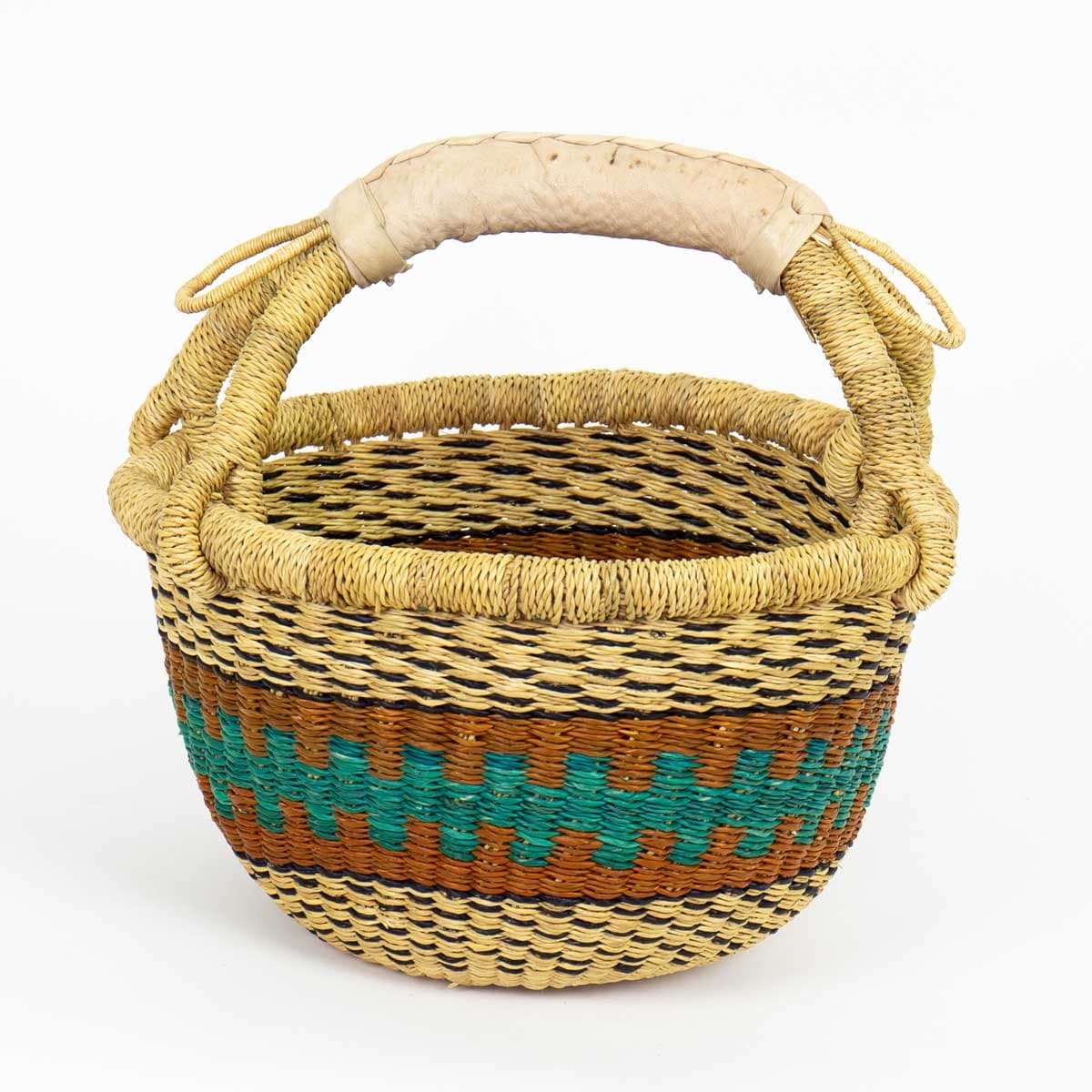 MINIBOLGA SCORE Basket, natural/turq/brown