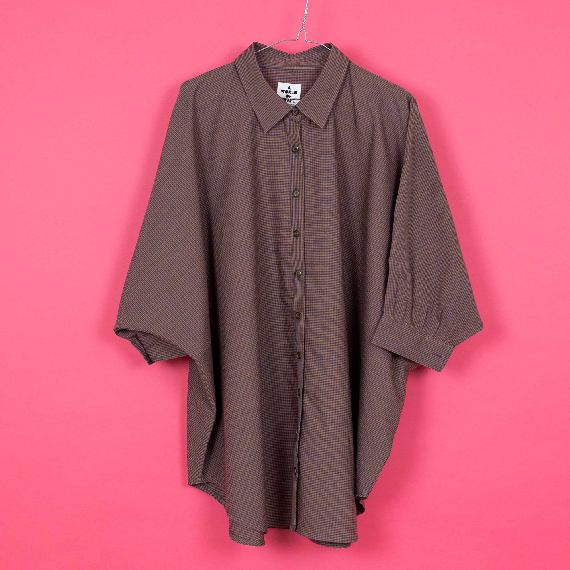 MINICHECK Shirt one size, brown/blue