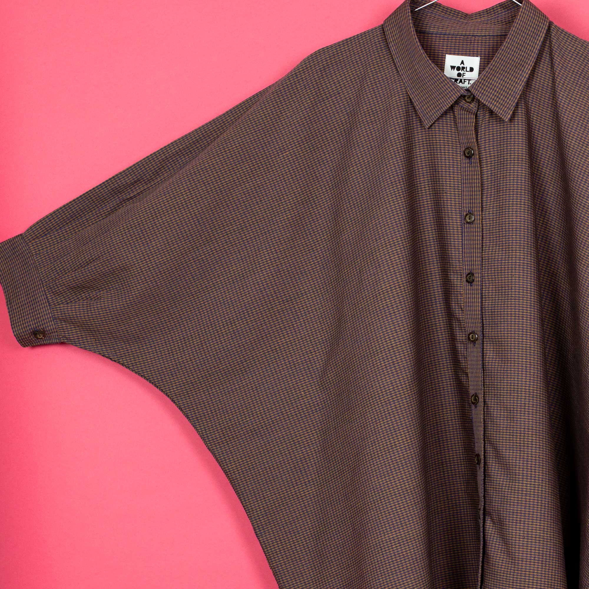 MINICHECK Shirt one size, brown/blue