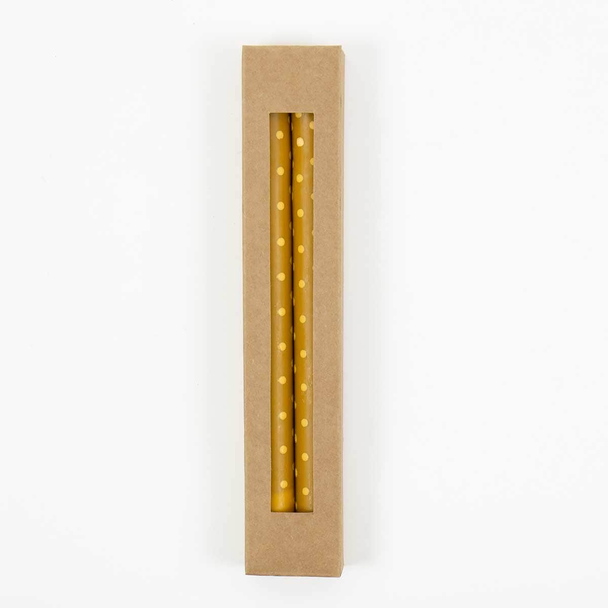 MINIDOT Candle 2-p, mustard/ white
