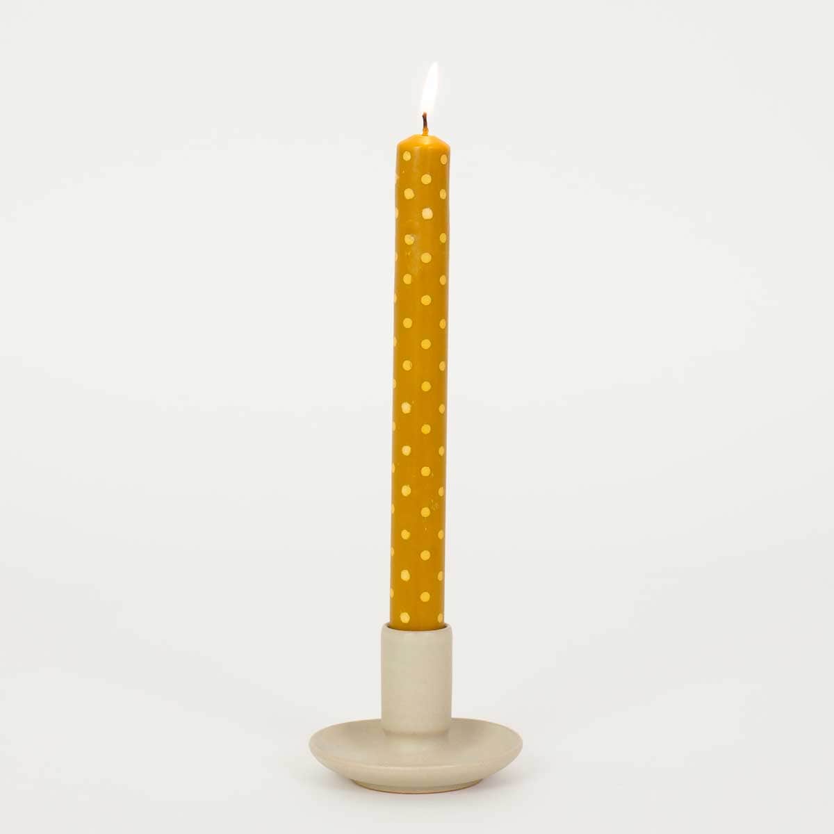 MINIDOT Candle 2-p, mustard/ white
