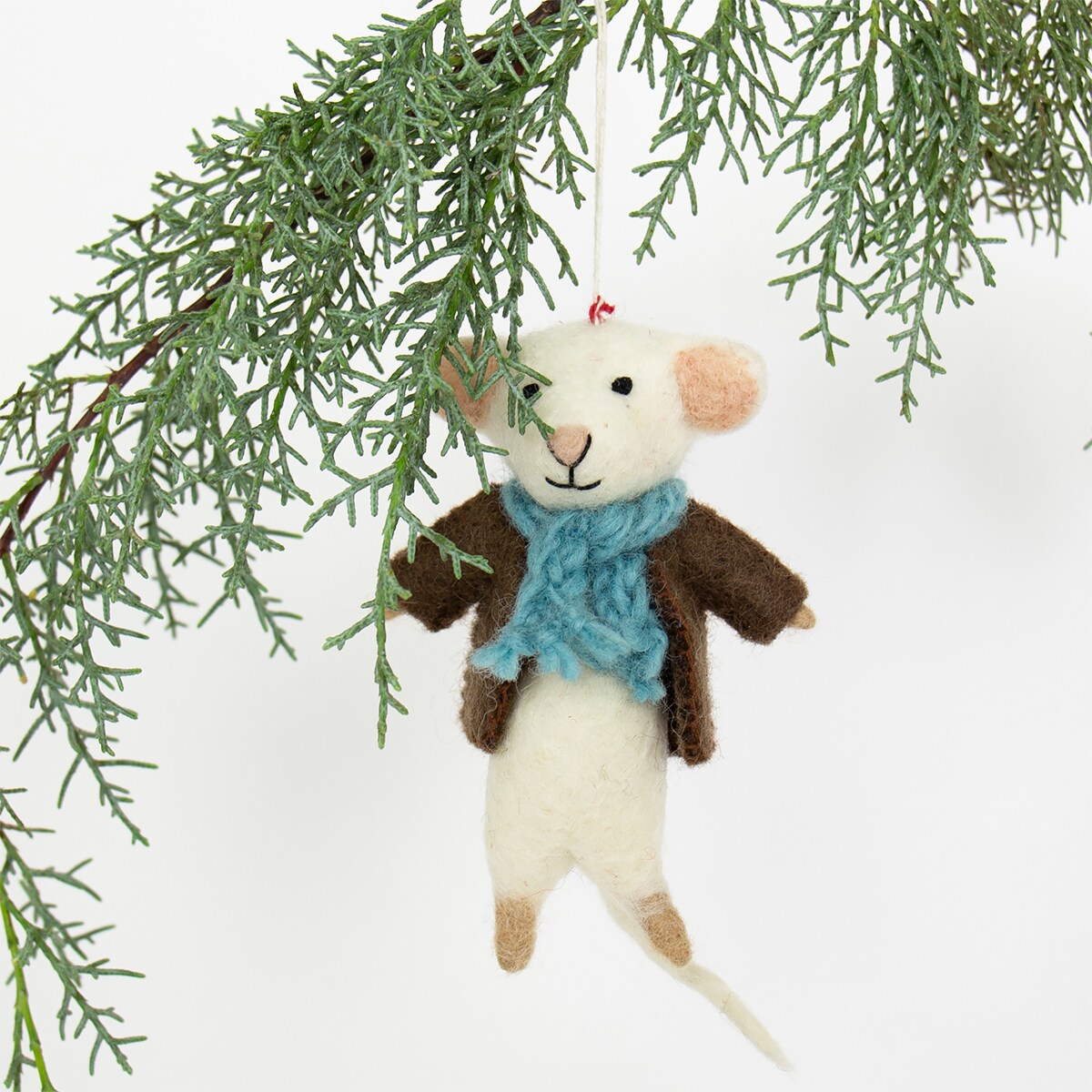 MOUSE BROWN COAT Ornament