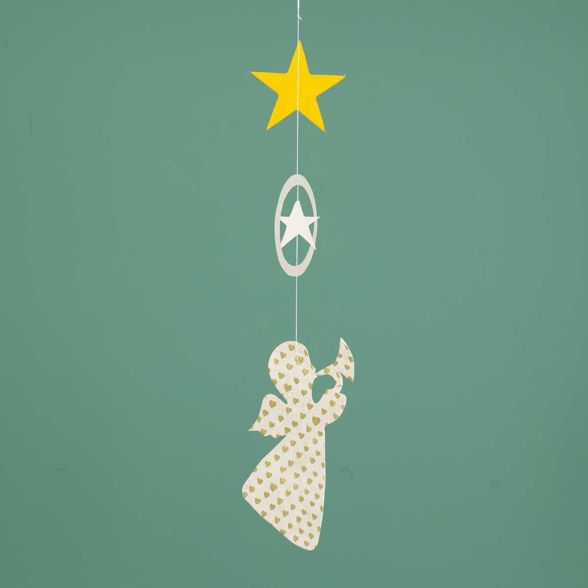 Julängel i papper - mobil att hänfa i fönster