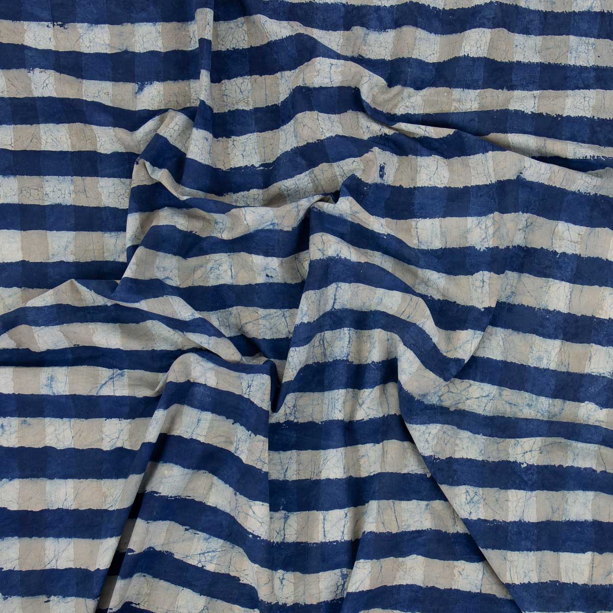 NATURAL Big Stripe Metervara, indigo