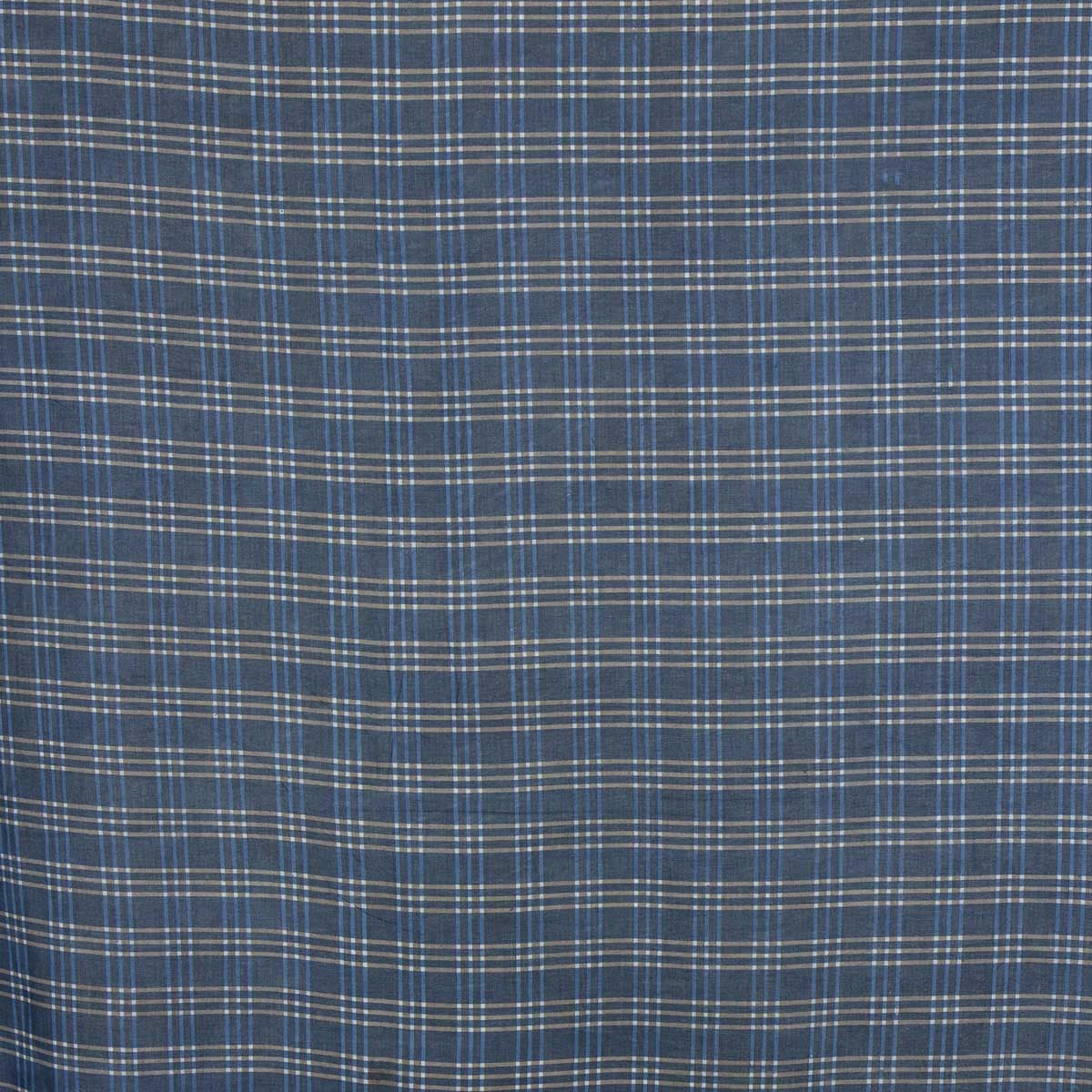 NATURAL CHECK Fabric, indigo
