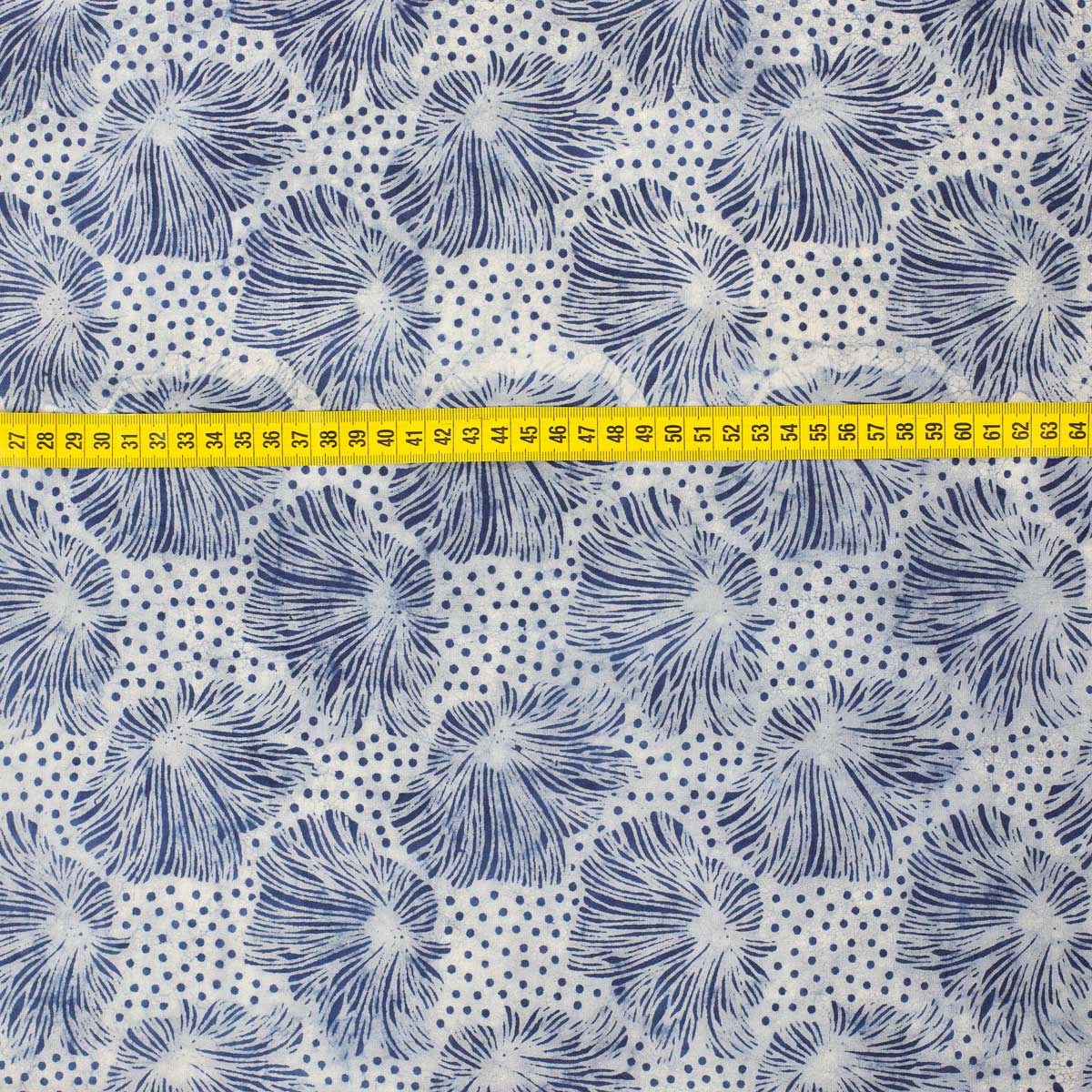 NATURAL Daffodil Fabric, indigo