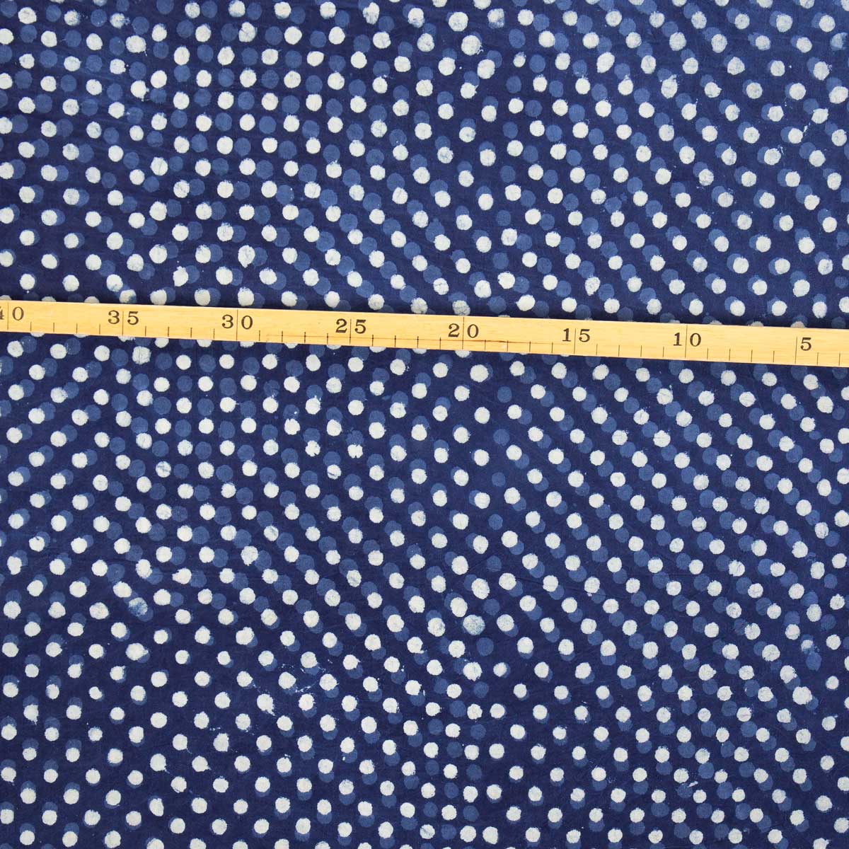 NATURAL DOUBLE DOT Fabric, indigo