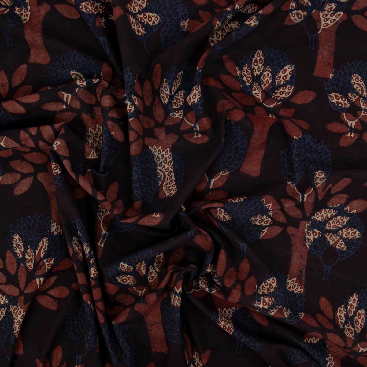 NATURAL Red tree Fabric, wine
