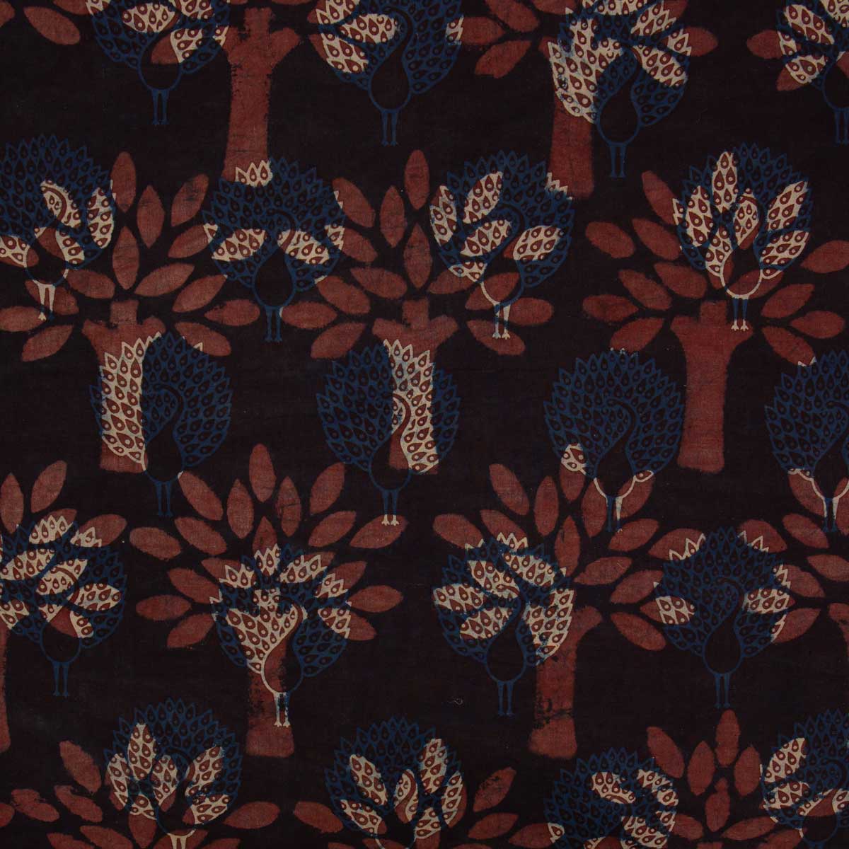 NATURAL Red tree Fabric, wine