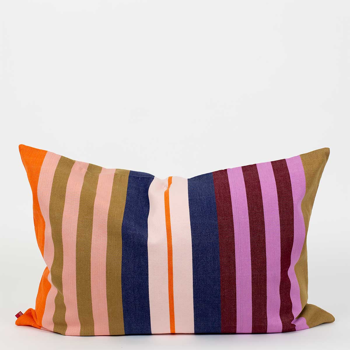 Randigt kuddfodral 50x70 - lila, orange, rosa, beige