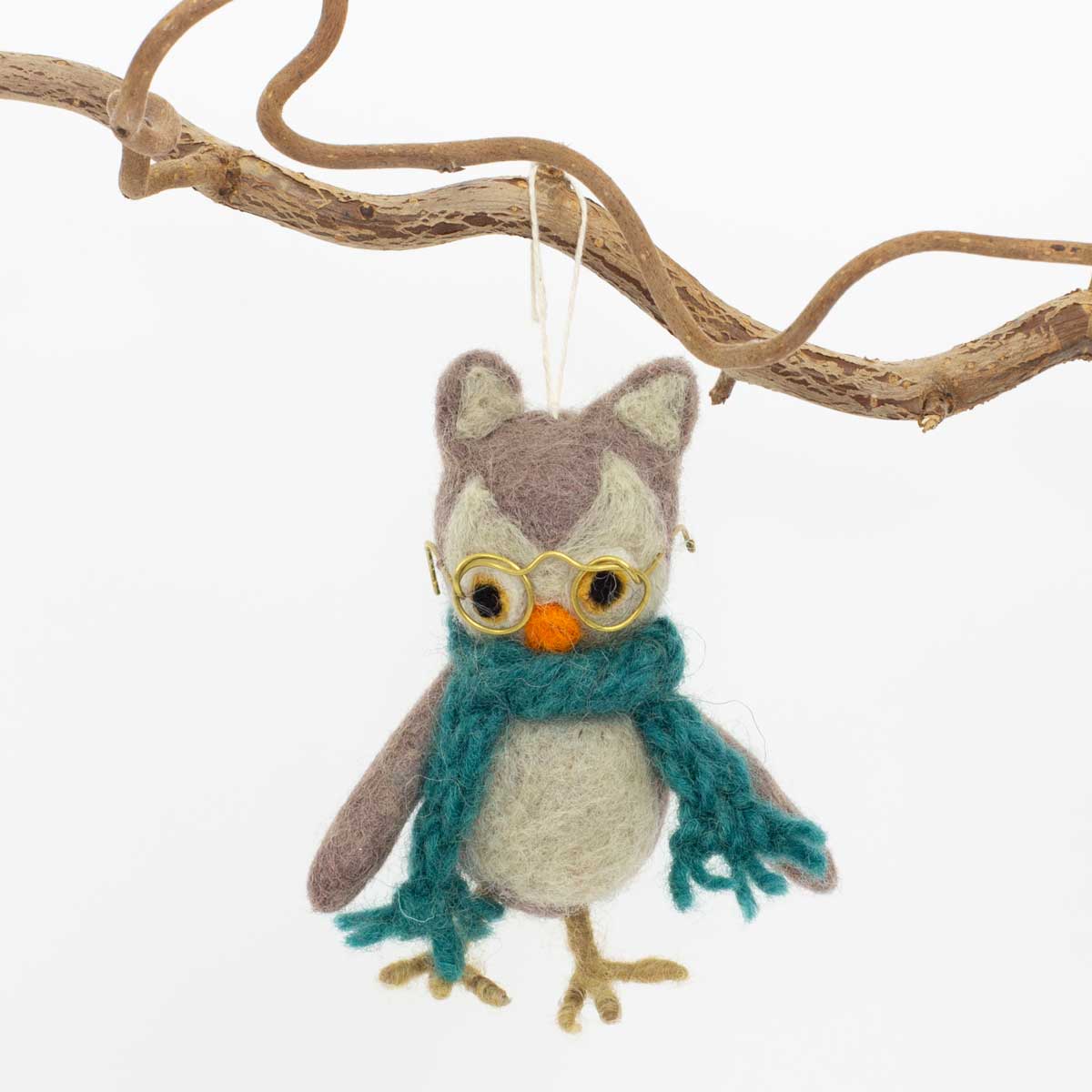 OWL W GLASSES Christmas ornament