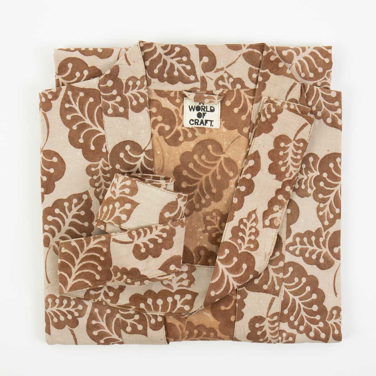 PALETTBLAD Kimono, ljusrosa/brun