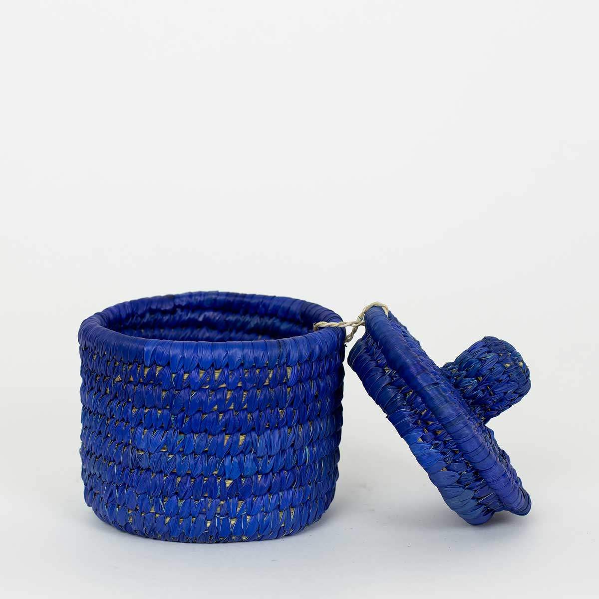 PALM COLOR MINI Basket w lid, blue