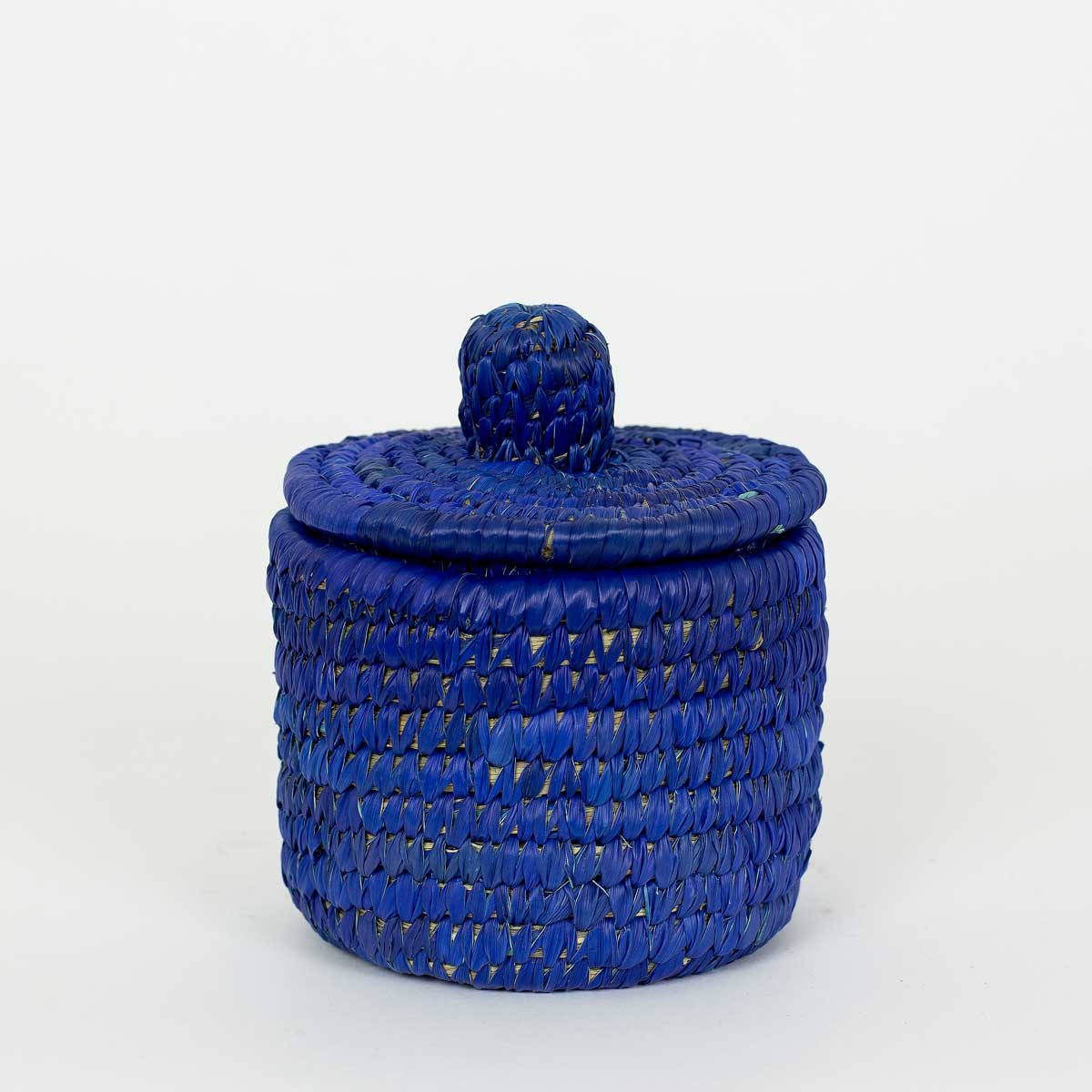 PALM COLOR MINI Basket w lid, blue