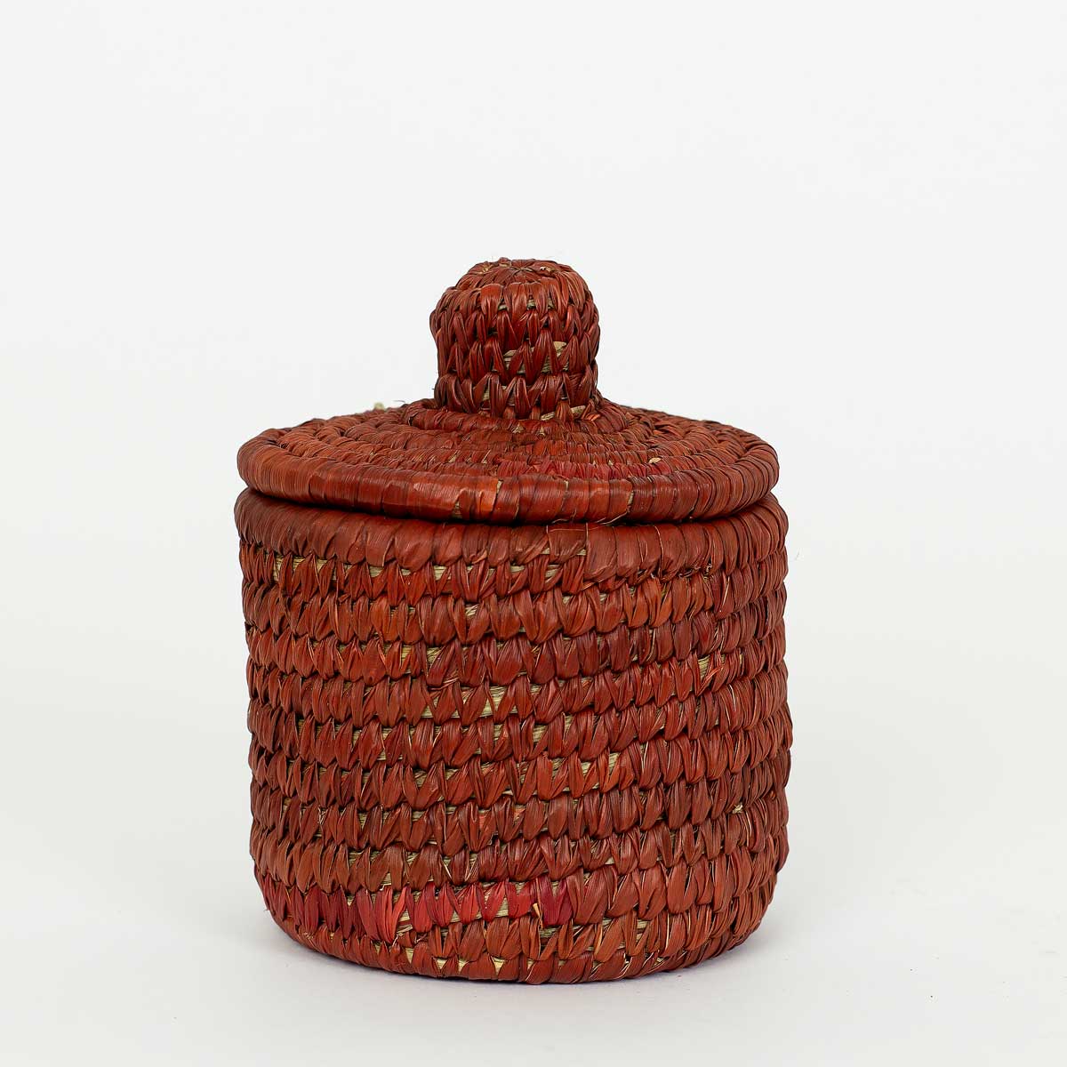 PALM COLOR MINI Basket w lid, brown