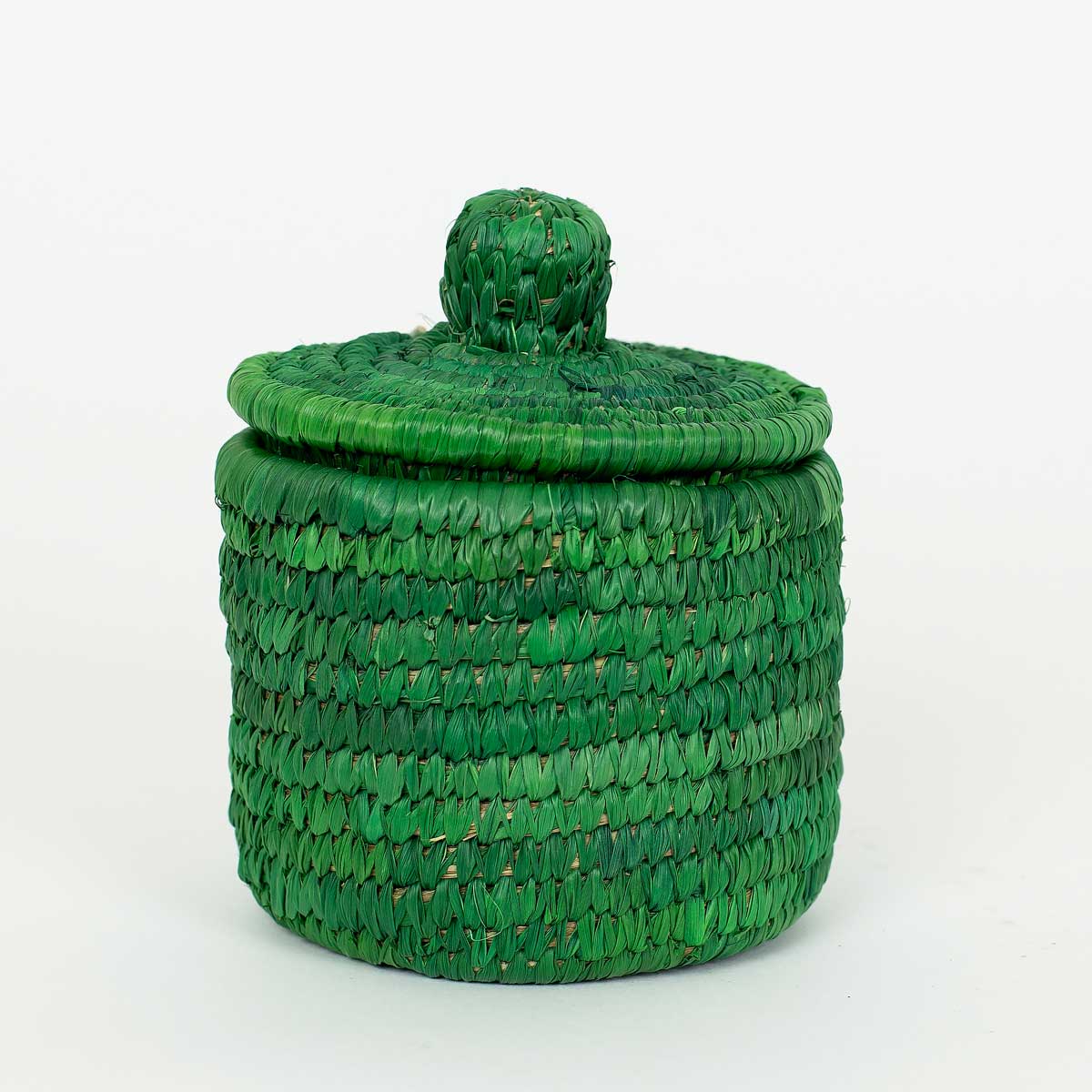 PALM COLOR MINI Basket w lid, green