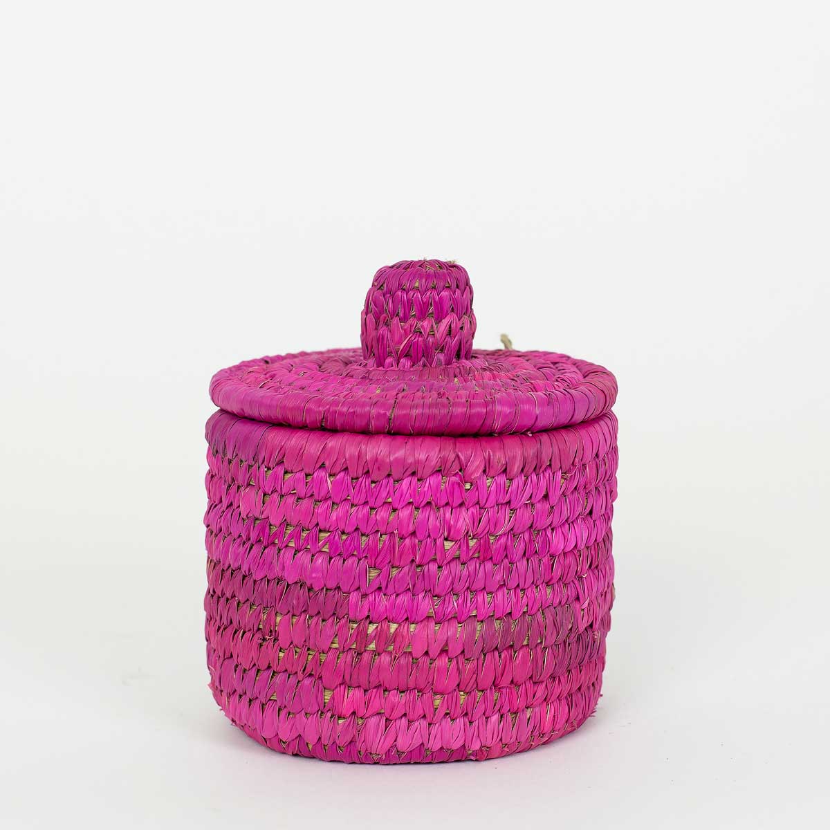 PALM COLOR MINI Basket w lid, pink