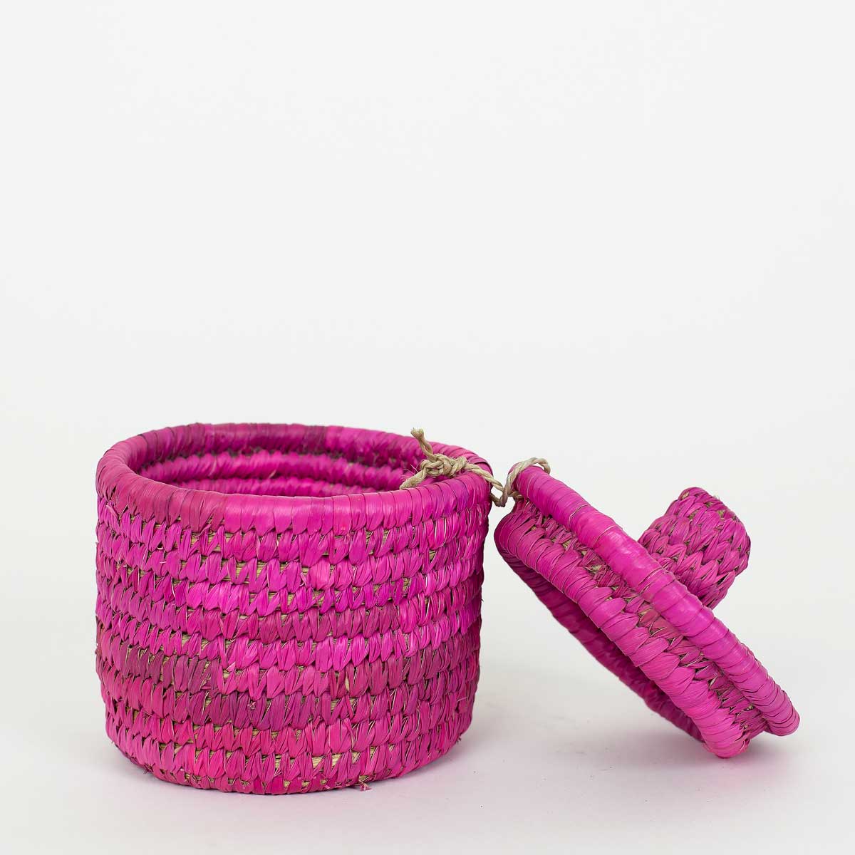 PALM COLOR MINI Basket w lid, pink