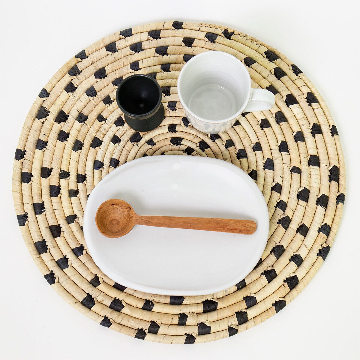 PALM DOT Trivet, natural/black