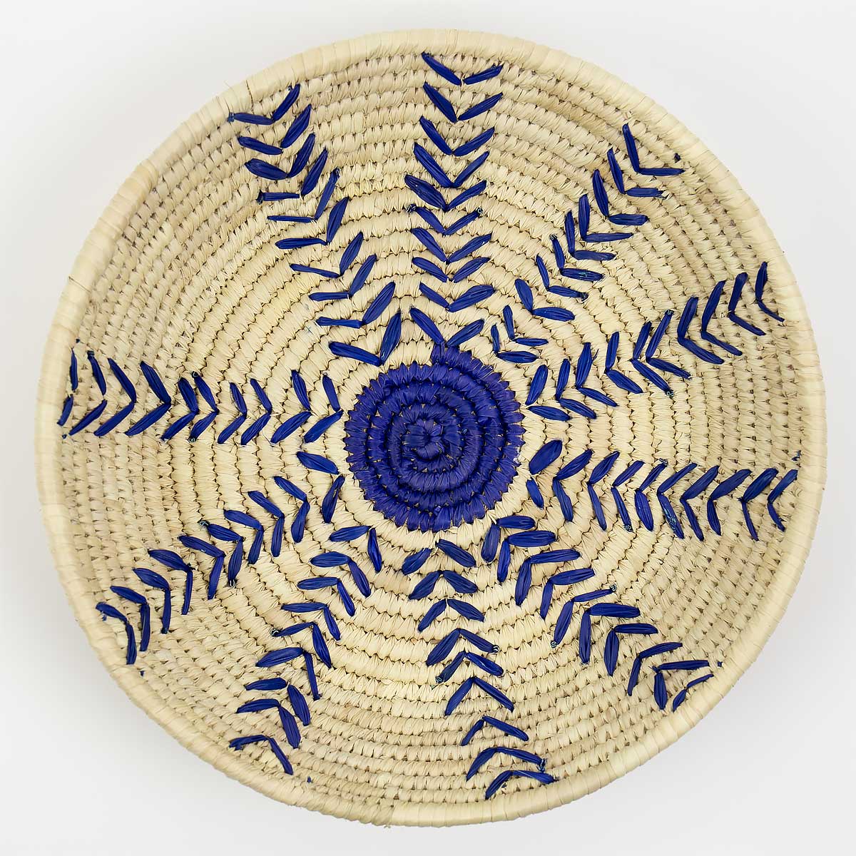 PALM FLOWER Bread basket, nature/blue