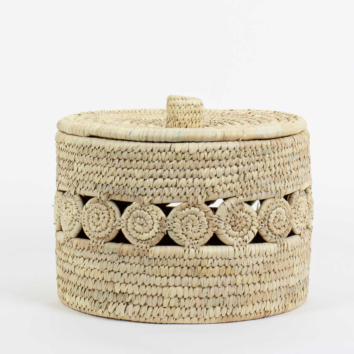 PALM ROUNDS Basket with lid
