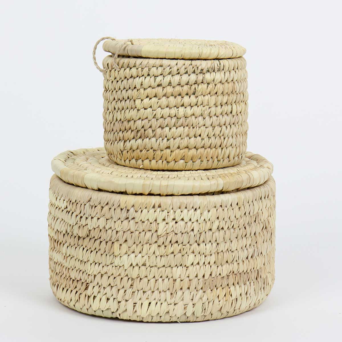 PALM CYLINDER Basket with lid, M