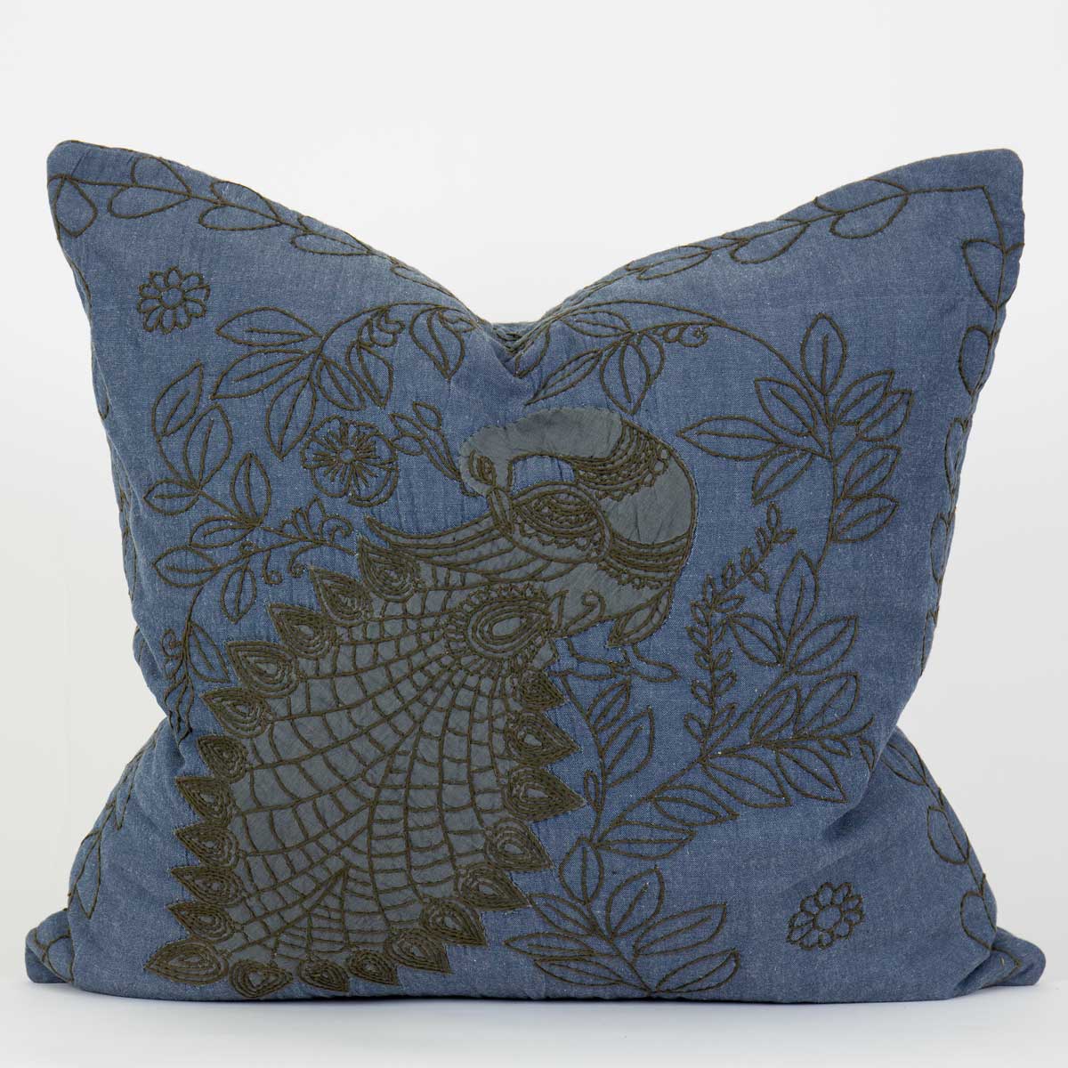 PEACOCK Kuddfodral 60x60, blå