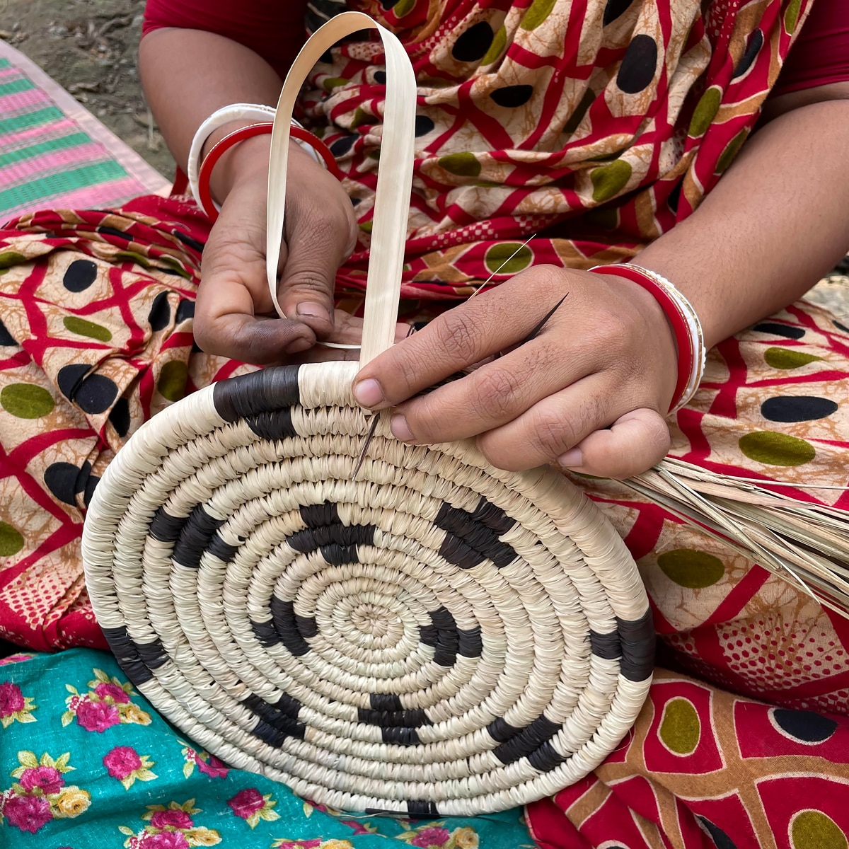 PALM PLUS Basket, natural/black
