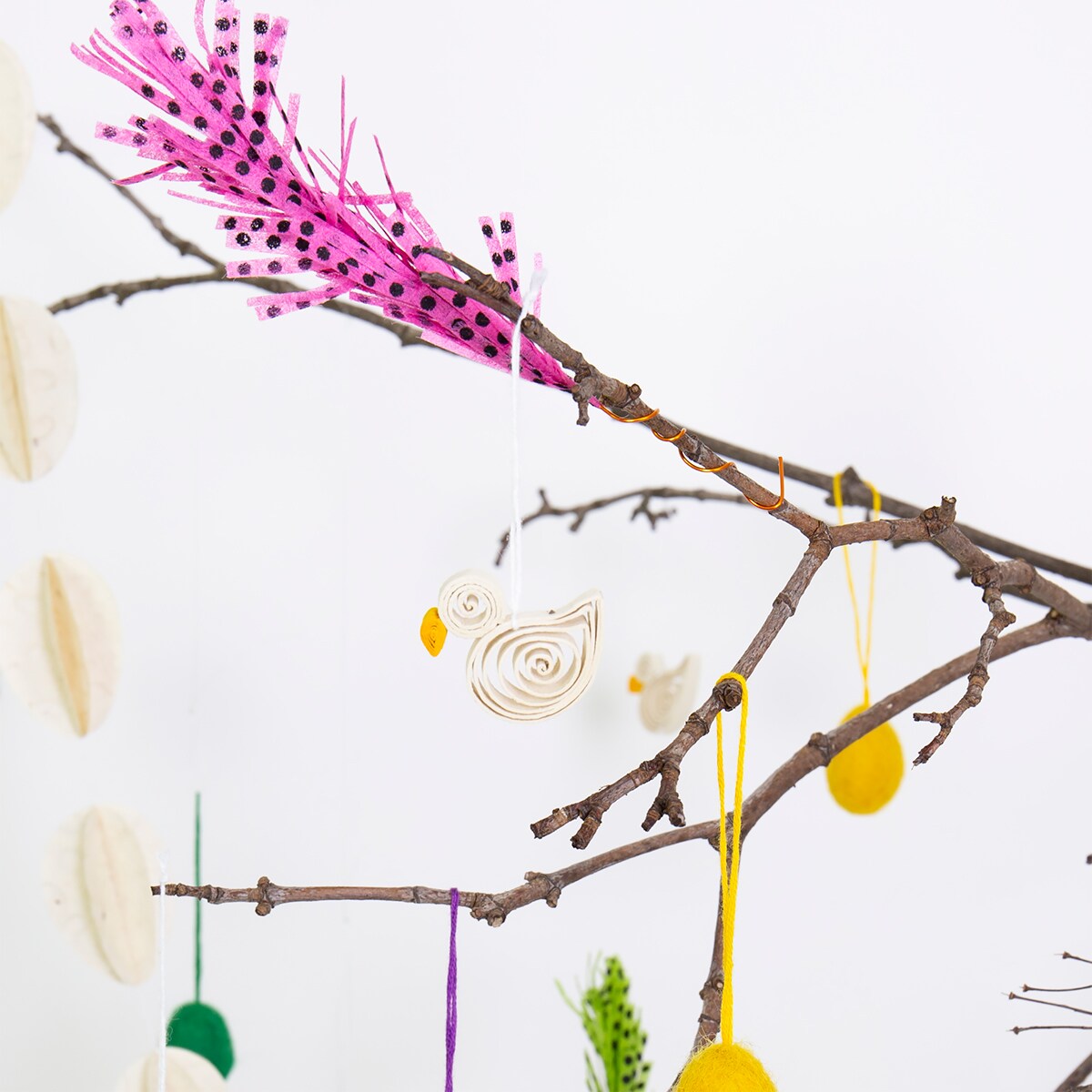 QUILLED CHICKEN Easter ornaments, 10-p