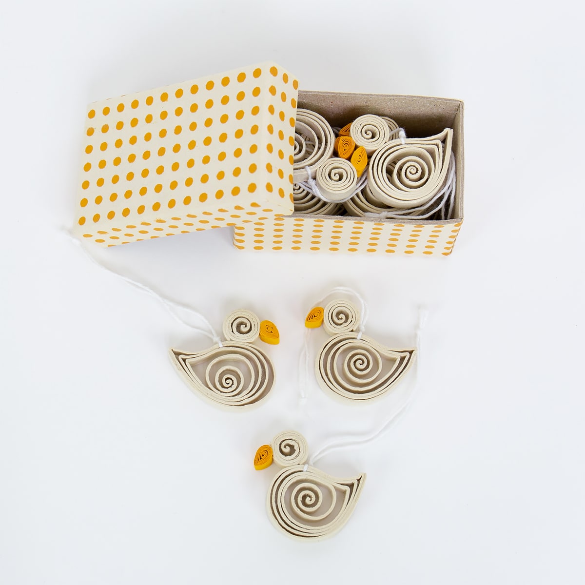 QUILLED CHICKEN Easter ornaments, 10-p