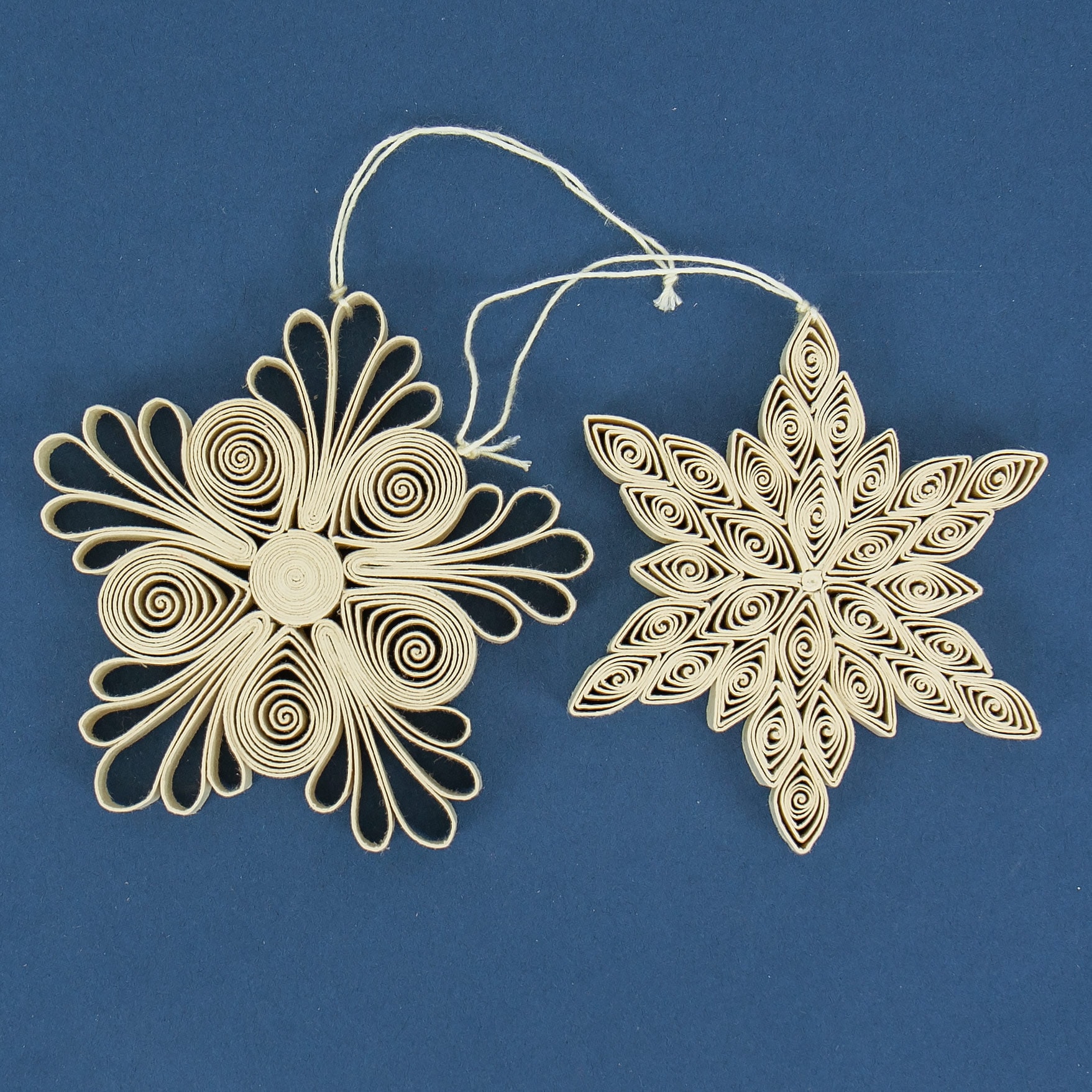 QUILLED Ornament 2-p, white
