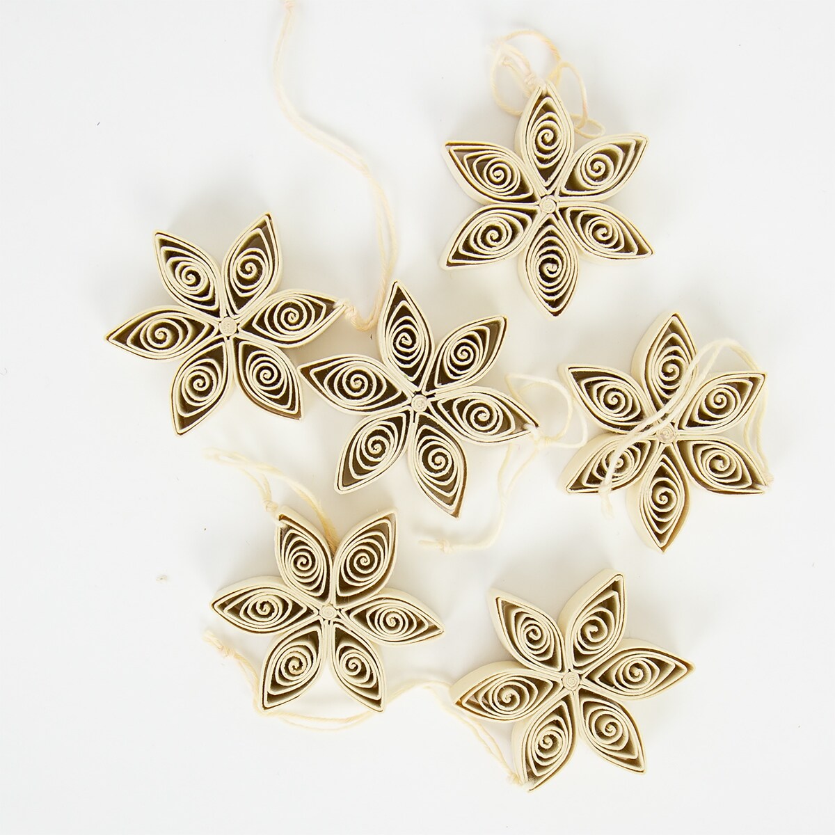QUILLED MINI Christmas ornament, 6-p