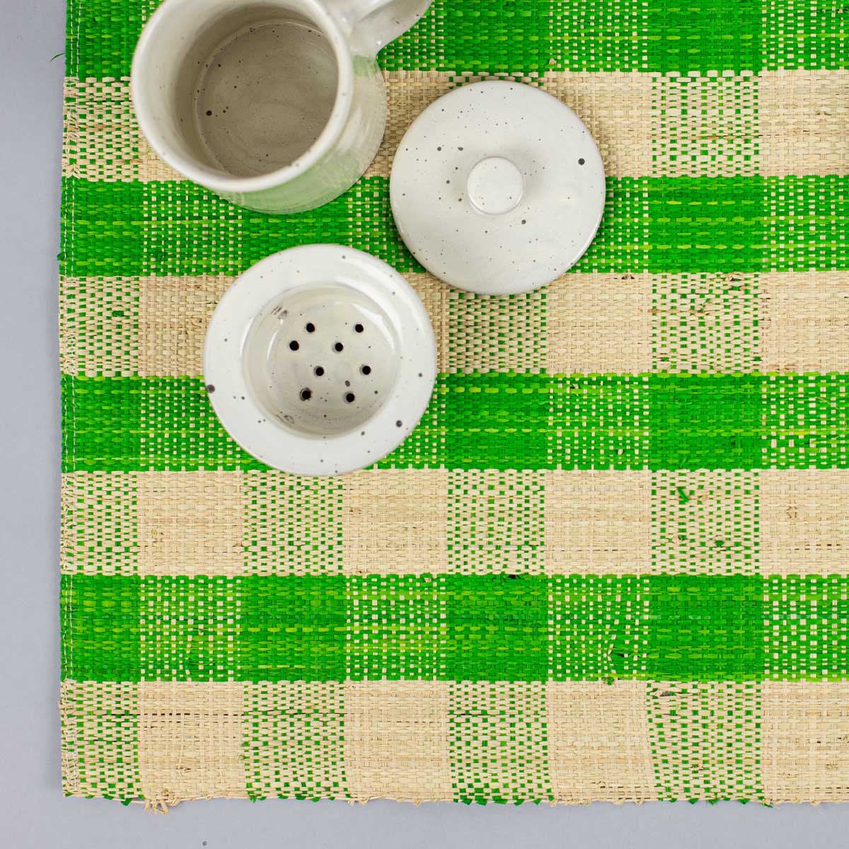 RAFFIA Placemat, natural/green