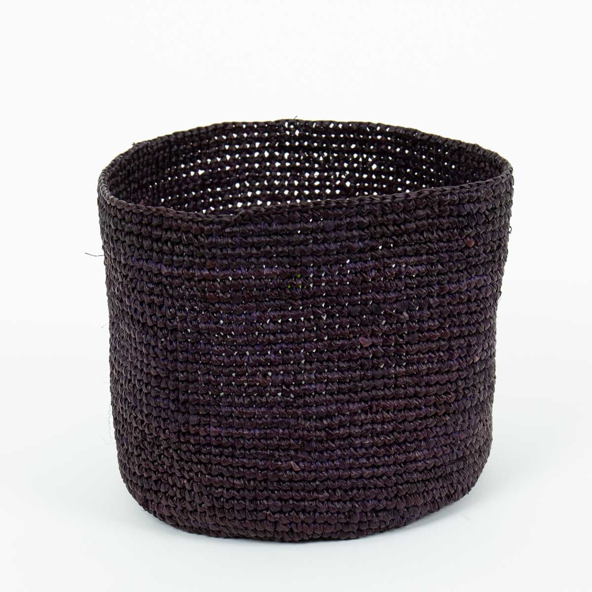 RAFFIA Basket S, aubergine