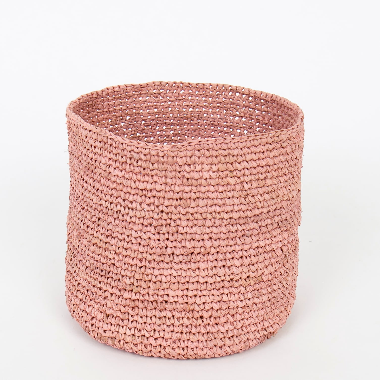 RAFFIA Basket S, light pink