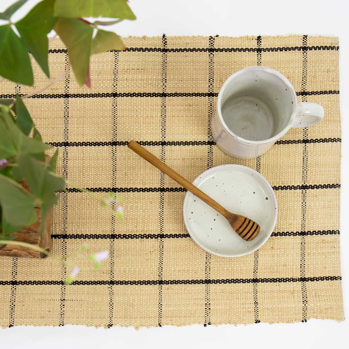 RAFFIA Placemat cm, natural/black