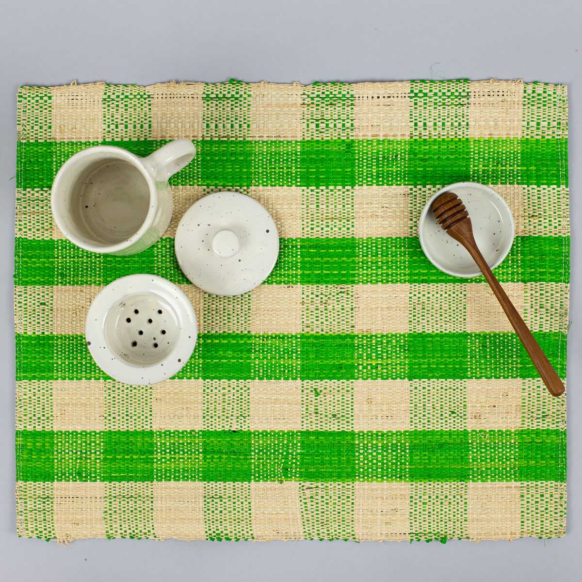 RAFFIA Placemat, natural/green