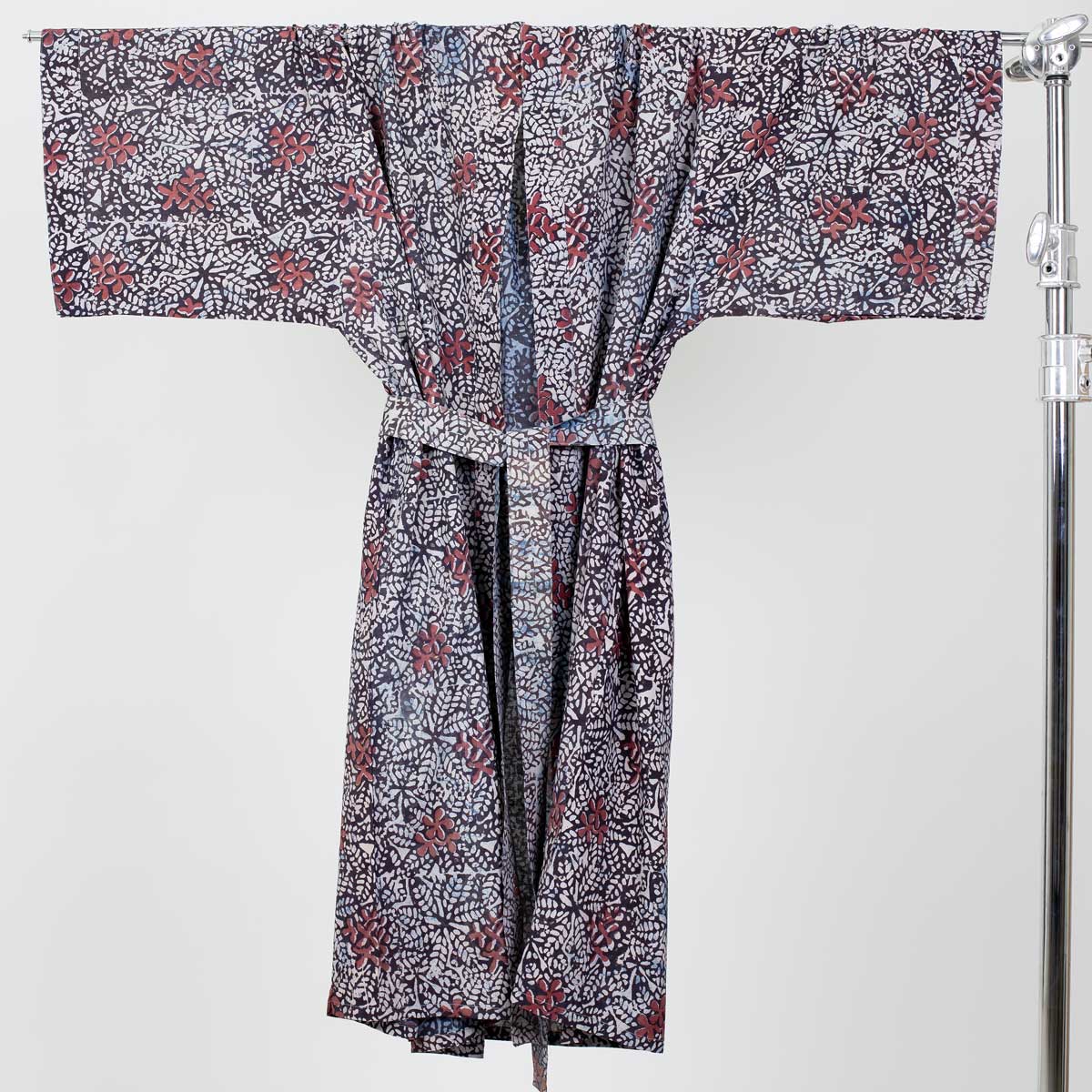 RED FLOWER Kimono, Indigo/red