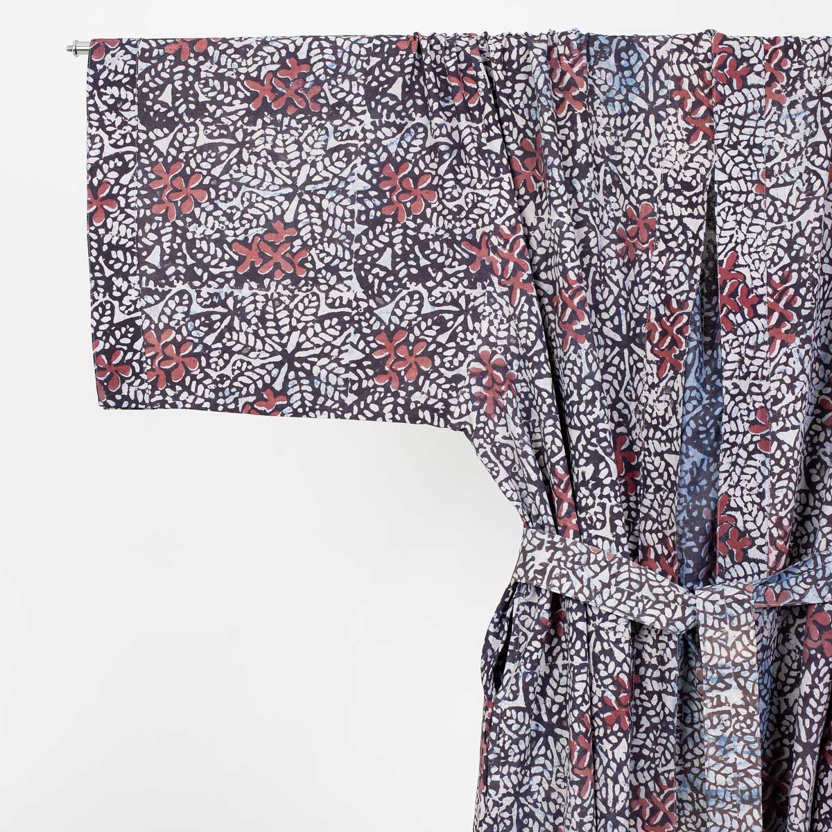 RED FLOWER Kimono, Indigo/red