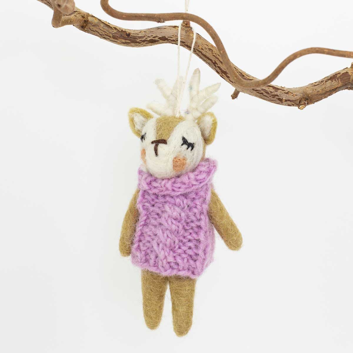 DEER W PINK WEST Christmas ornament