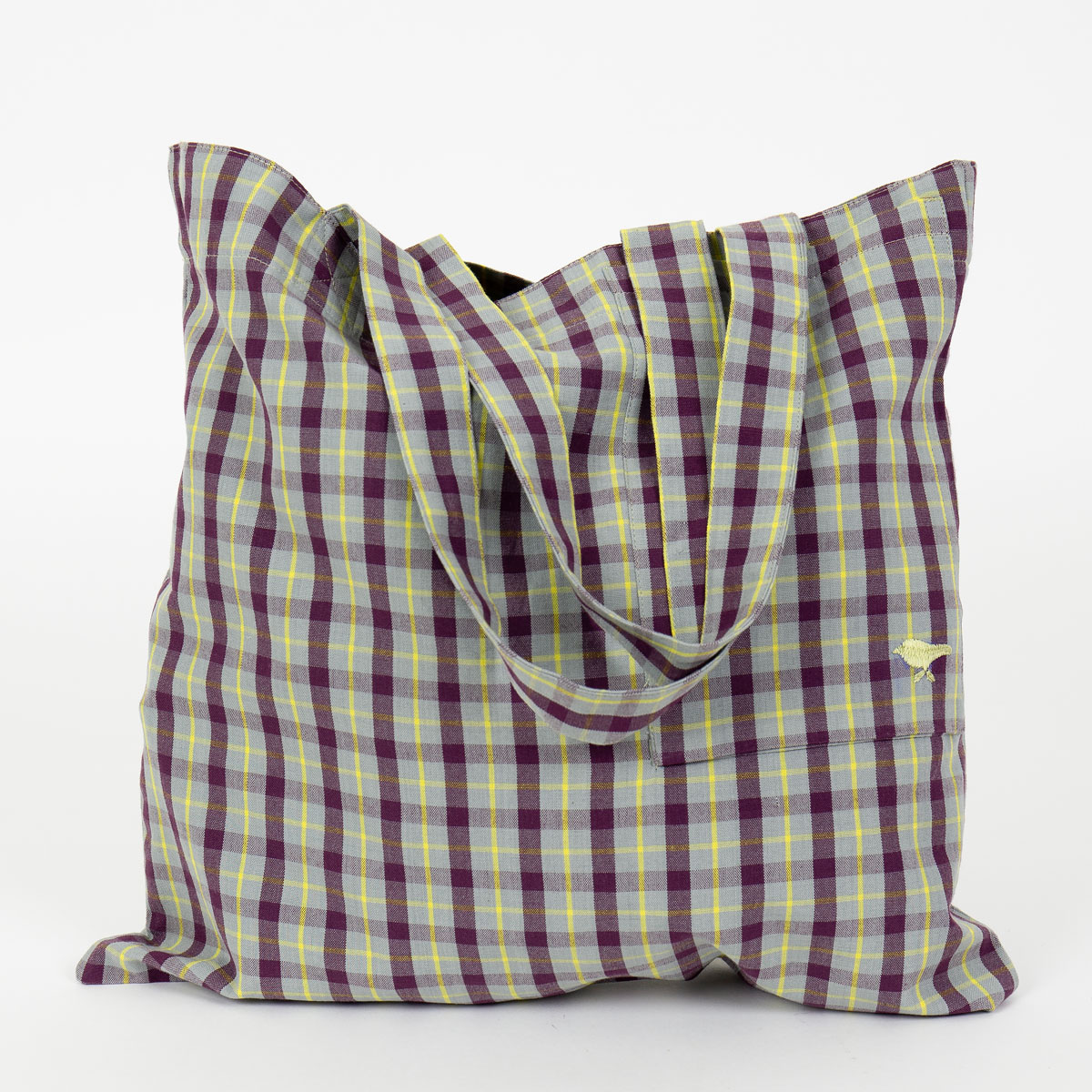 REKO Tote bag, grey/plum