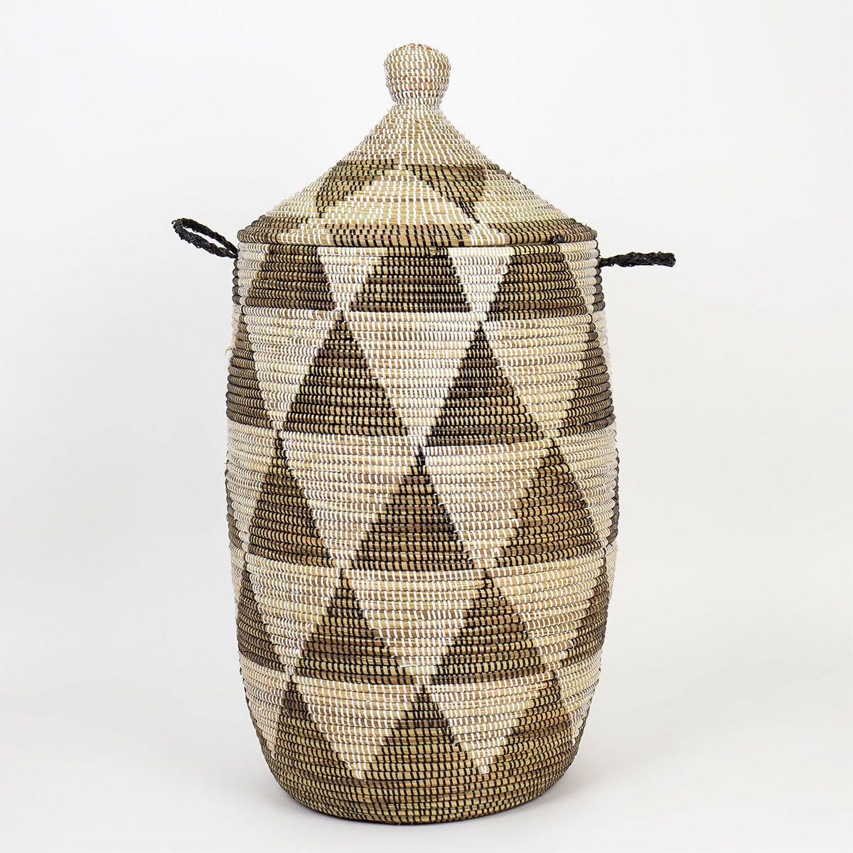 SENE TRIANGLE Laundry basket L, black/white