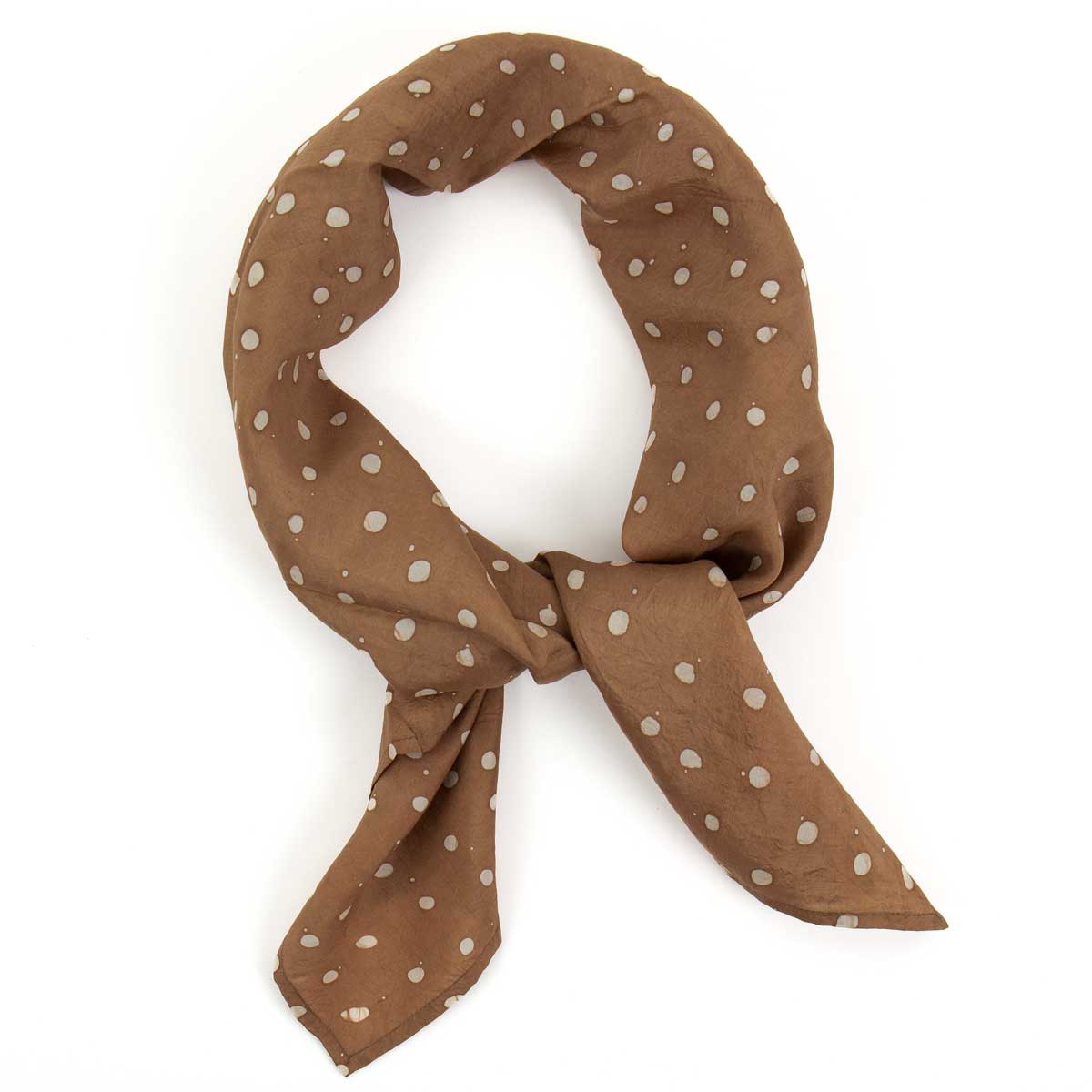 SPOT Silk scarf, brown/white