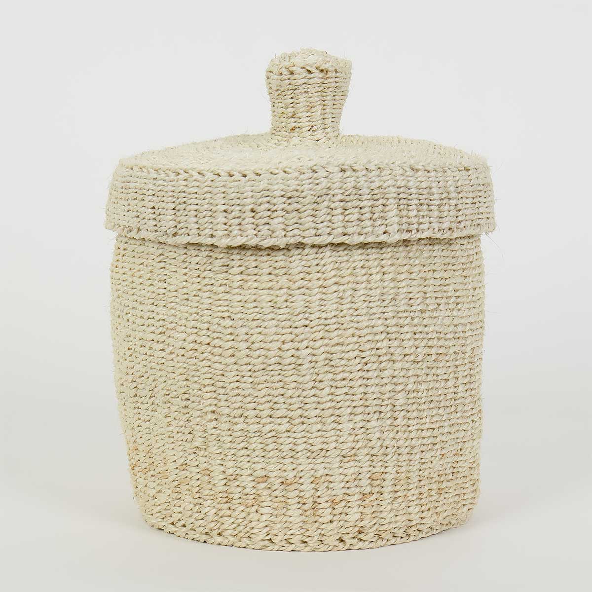 SISAL MOOD Basket w lid M, white